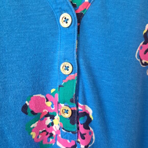 Lilly Pulitzer Janelle Roll Tab Sleeve Top Of Corsage Royce Blue - Picture 6 of 9